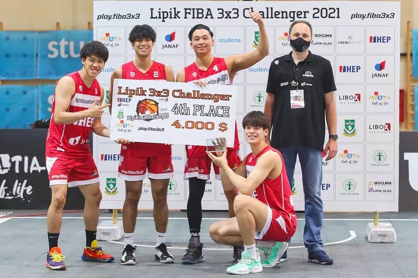 保岡龍斗のインスタグラム：「Lipik FIBA 3x3 Challenger 2021 4th PLACE 夜遅い中応援ありがとうございました！ Thanks @lipik3x3challenger   #fiba3x3#3x3#lipikchallenger#teamaomi」