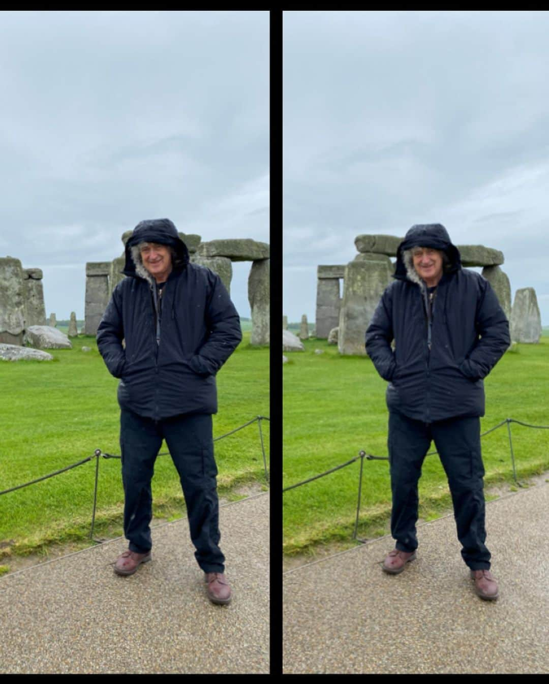 ブライアン・メイさんのインスタグラム写真 - (ブライアン・メイInstagram)「STONEHENGE !!! An Ancient Wonder !  At the invitation of the kind guardians of this ancient temple, we spent this afternoon working on a stereoscopic project - begun today in the pouring rain, but to be continued ...  Photography by Rebecca Sharpe, at whose instigation this all began, Jamie Cooper, Denis Pellerin and myself.  Enjoy this awesome Rock Monument with us ! Bri」5月26日 10時08分 - brianmayforreal