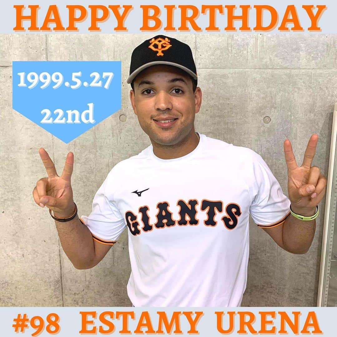のインスタグラム：「🎉Happy  birthday🎉 今日は #ウレーニャ 選手の22歳の誕生日です🎂おめでとうございます！  #hbd #ともに強く #巨人 #giants #ジャイアンツ #読売ジャイアンツ #野球 #プロ野球 #東京 #tokyo」