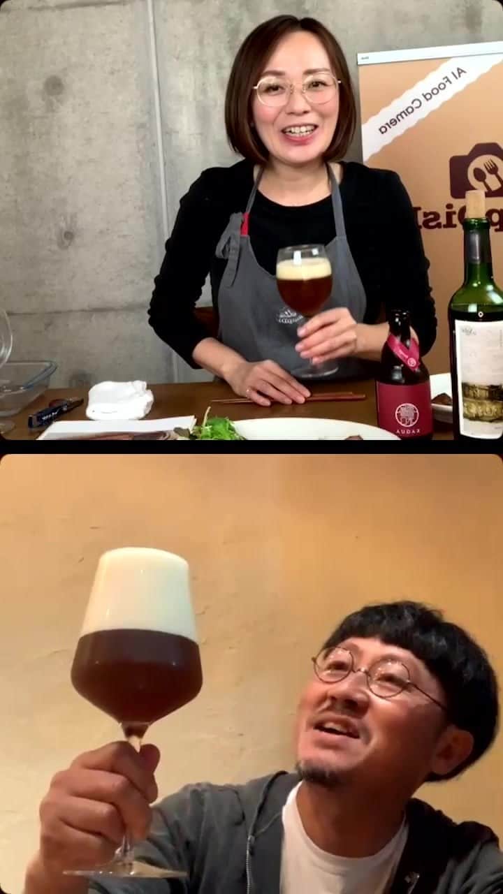 のインスタグラム：「スナップディッシュマーケットで販売中のMeet meatsローストビーフと、ローストビーフに合うお酒を送り合って、マリアージュを楽しみました🎶」