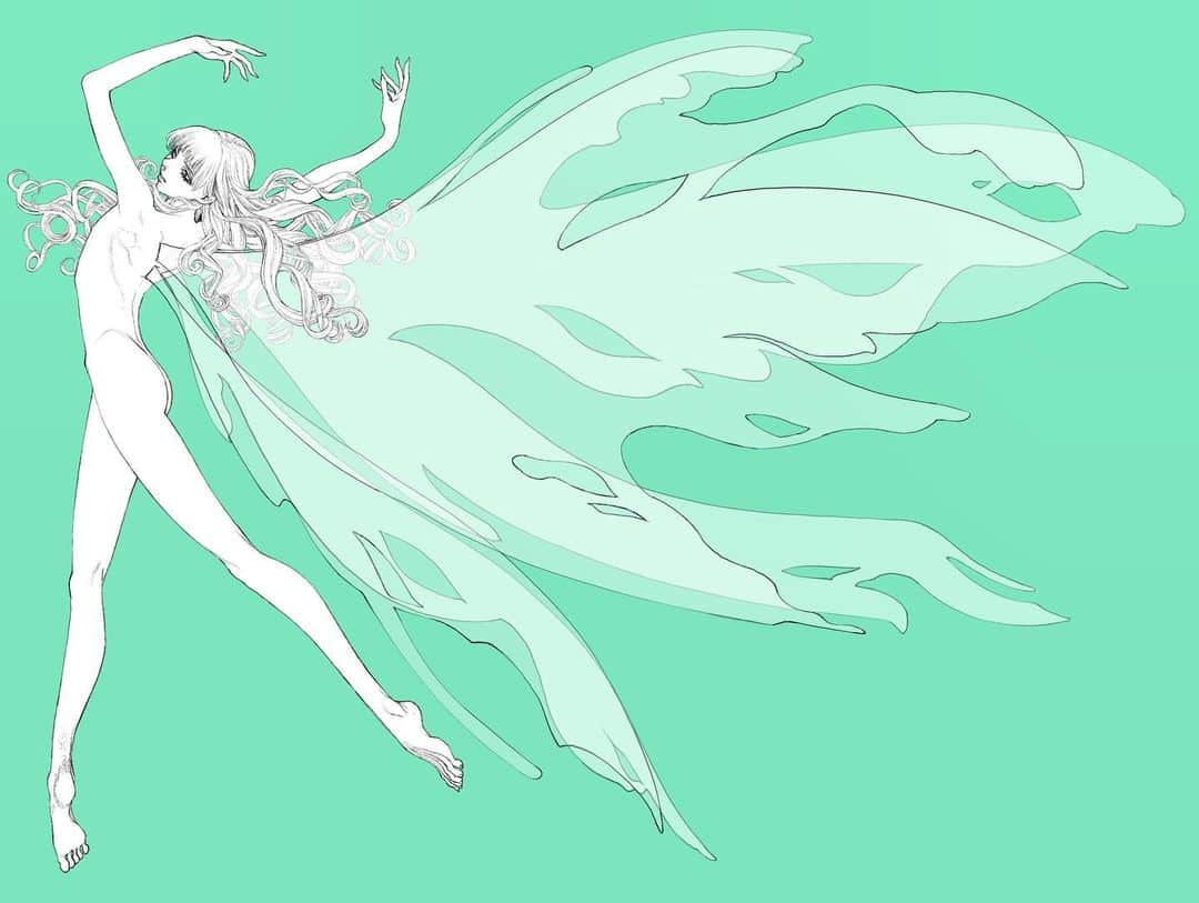 坂本眞一のインスタグラム：「Drawing day 3  "white fairy" Guinevere  #DRCL#midnightchildren#BramStoker #shinichisakamoto#坂本眞一#グランドジャンプ#Whitby#Dracula#WilhelminaMurray #LukeWestenra」