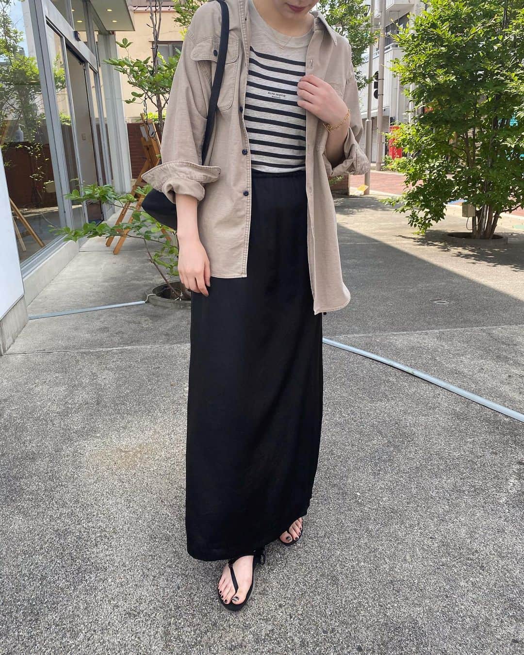 のインスタグラム：「PICKUP ITEM﻿ ﻿ 《 MADISONBLUE 》﻿ HAMPTON BACK SATIN SHIRT﻿ ￥36,300（税込）﻿ ﻿ 《 Acne Studios 》﻿ Megalin Linen Stripe-Bright Green/Dark Green-(T-shirts)﻿ ￥24,200（税込）﻿ ﻿ 《 INSCRIRE 》﻿ Cupra Washer Maxi Skirt﻿ ￥39,600（税込）﻿ ﻿ 《 BEAUTIFUL SHOES 》﻿ BAREFOOT SANDALS (THICK SOLE)﻿ ￥18,150（税込）﻿ 【一部予約商品】2021年5月~6月入荷予定﻿ ﻿ ﻿ スタッフ身長168cm﻿ ﻿ ﻿ オフィシャルサイトの在庫と店頭在庫は共有しております。﻿ 商品に関しましては、お気軽にコメントや店舗までお問い合わせください。﻿ ⬇︎⬇︎⬇︎﻿ @ann_de_ark  @arknets_official﻿ #fashion #栃木 #宇都宮 #ショップ  #arknets #anndeark #annstyling #anncode #madisonblue #acnestudios #inscrire #beautifulshoes #aeta」