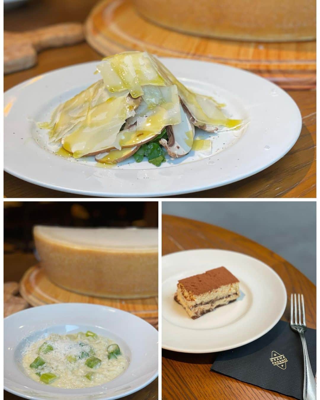 石井里奈さんのインスタグラム写真 - (石井里奈Instagram)「こんばんは🧡✨ . 今日6月2日は何の日だか皆さんご存知ですか？☺️ 今日は大好きなイタリアの共和国記念日なんです💕🇮🇹 . ということでイタリアを感じるために先月も紹介した私の大好きな大好きなチーズ @granapadanopdo.jp を、使ったお料理を食べに恵比寿にある @delizioso_italia さんへ行ってきました✨🇮🇹🍕 . グラナ・パダーノは、イタリアの北部にあるポー平原が原産地で、厳しいクオリティ審査に合格したチーズ🧀 . イタリアで国民から最も愛される代表的な伝統チーズなんだよ🫕しかも比較的リーズナブル！ . コクがあってグルテンフリー&ラクトースフリーでヘルシーでおいしいチーズ🧀クリーミーで主張しすぎないからどんなお料理でも合うのよね〜😋😋🇮🇹❤️ . 今回はマッシュルームのサラダとアスパラリゾット、ティラミスをオーダー❤ どの料理とも相性抜群で本当に美味しかった〜🥺❤️大好きなランブルスコとも相性抜群でした🍷🍾 . 私はおうちにストックしていて小腹空いたら一口大のブロックして食べてる笑！ ホームパーティーやイタリアっぽいアペリティーヴォのお土産でもかなり喜ばれるよ❤💕 . おまけで昔のイタリア旅行の写真もつけときます🇮🇹若い笑 今日もお疲れ様でした❤️ . #IIoveGranaPadano #GranaPadano #PDO #granapadanocheese #グラナパダーノ #チーズ料理 #チーズ好き #チーズ #cheese #イタリアン#イタリア #イタリア旅行 #イタリア好き #italy #italian #italianfood #リゾット #ティラミス #サラダ #ヘルシー #グルテンフリー #グルテンフリーレシピ #グルテンフリースイーツ #グルテンフリー生活 #ダイエット #りなまるグルメ #グルメ女子 #ワイン好き #ランブルスコ #赤ワイン」6月2日 19時50分 - ri7tin1025
