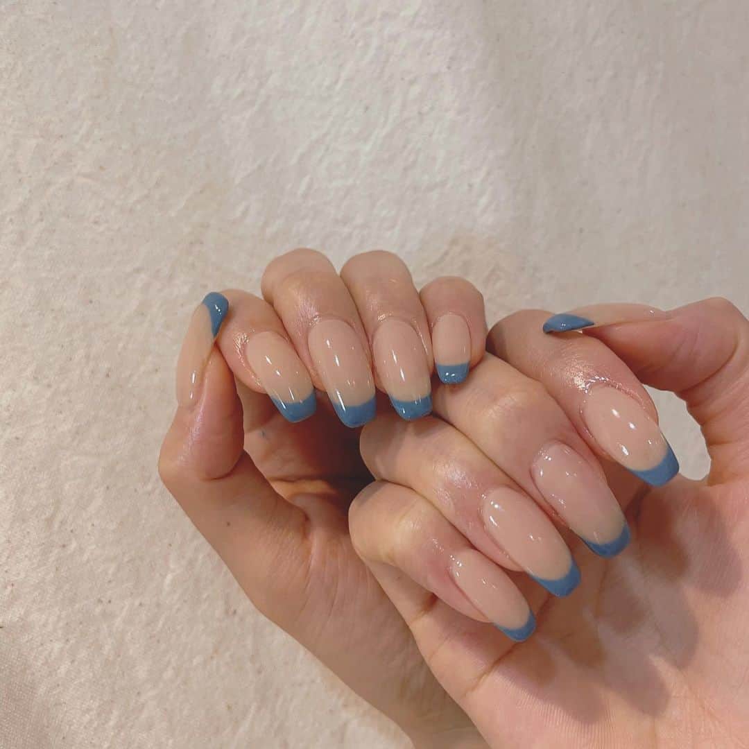 のインスタグラム：「･ New Nail💅🏻‪❤︎⸝‪⸝‬‪⸝‬  #nail#naildesign#nuancenail#frenchnails #ニュアンスネイル#フレンチネイル#シンプルネイル」