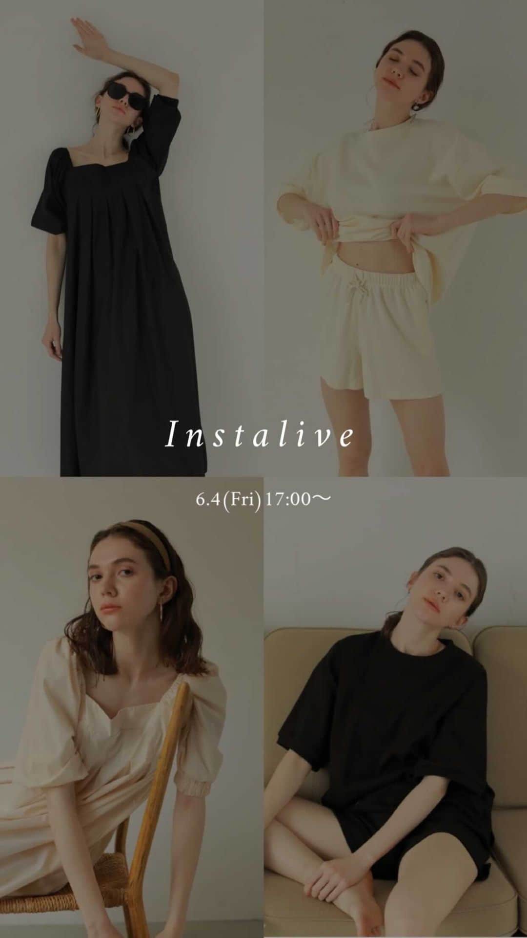 のインスタグラム：「【6/4(Fri)NEW ITEM】 Decollete volume ワンピース　￥12,100 Onemile long トップス　￥4,290 Onemile short パンツ　￥4,290  @sachika_takemura 161cm #ACYM #instalive #インスタライブ」