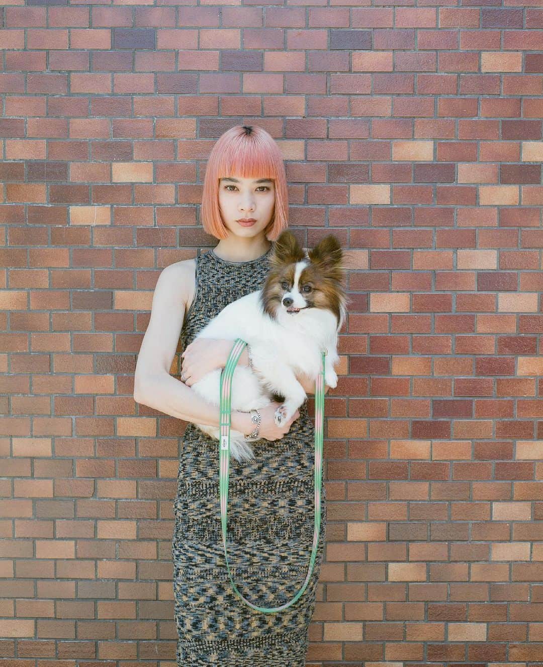 Yukano Nojiriのインスタグラム：「@ciiron_tokyo @kyoheihattori  こっちゃんとお出かけすることが結構あるから、私のコーディネートに合わせてこっちゃんのリードもコーディネートしたいな💚 #ciiron_tokyo」