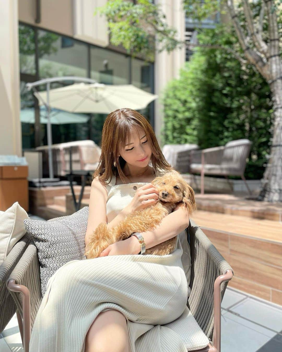 CHIHAさんのインスタグラム写真 - (CHIHAInstagram)「幸せな時間❤️﻿ ﻿ ﻿ ﻿ #kimptonshinjukutokyo #キンプトン新宿東京 #犬連れ #愛犬 #cafe #lunch #dogcafe #ダップー」6月4日 19時20分 - chiha6170