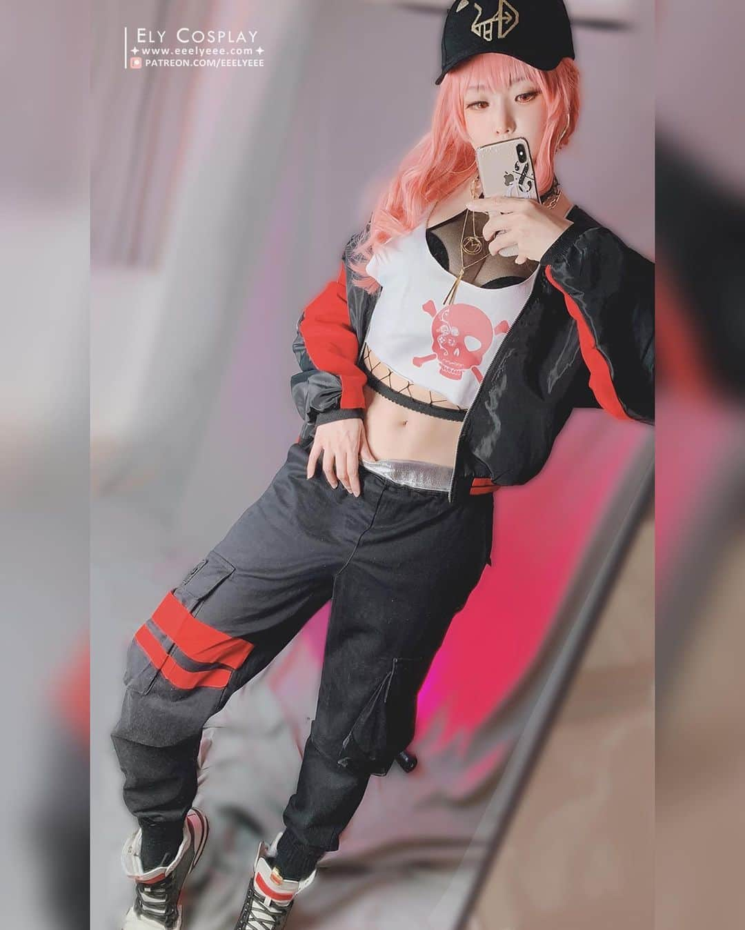 Elyさんのインスタグラム写真 - (ElyInstagram)「‎Patreסn Update!→⁦‪patreon：eeelyeee‬⁩ I love Calliope so much ,so I made this cap, necklace, jacket, pants, and the shoes by myself in 3 days !It's a big challenge!😎 This fashion style is also new for me, and I love it!  ‎カリオペちゃんが大好きです！ ‎3日間かけて全身コスチューム作りました！（大満足  這組照片是~"換了新衣裝很滿意，在鏡子前瘋狂自拍了一輪的死神"的情境!❤️  在P網可以看到更多張喔!　 ➤ 連結🔗在自介  #callillust #callidrip #HololiveEN #calliopemori  #moricalliope  #vtuber #hololive #ely #elycosplay #cosplay」6月5日 10時46分 - eeelyeee