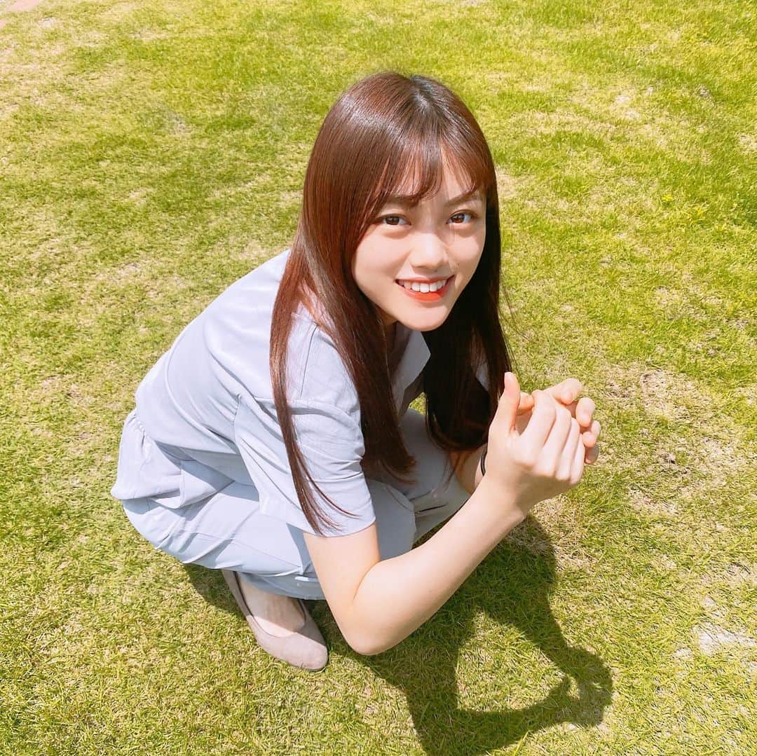 春本ゆきのインスタグラム：「今日いい天気でしたね〜☺️ 明るくて目が開かなかった！笑  ＡＫＢ新聞さんのガールズセレクションがあと5日で始まります！！ ぜひかっぽいんとをお持ちの方は応援よろしくお願いします🥺」