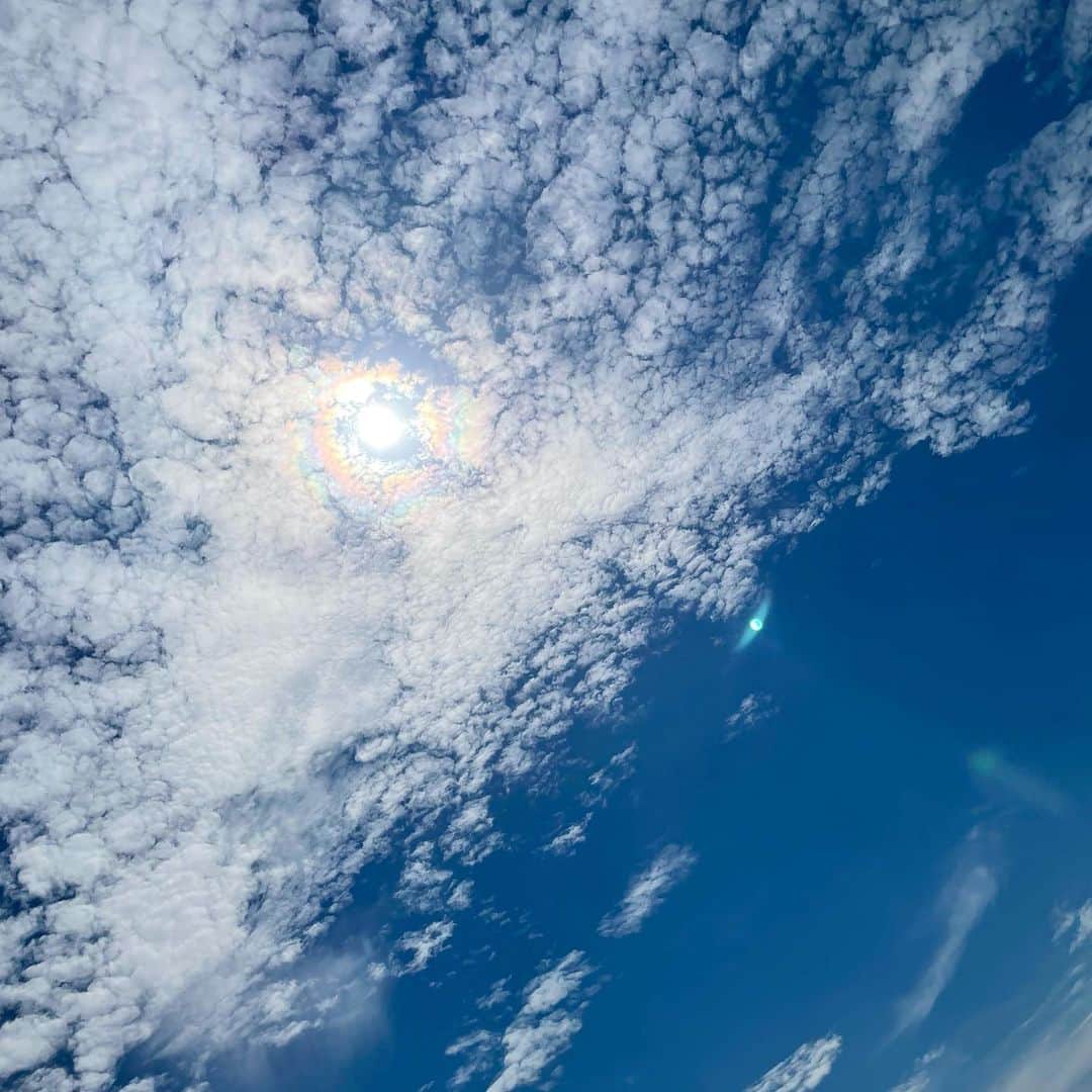 吉井明子さんのインスタグラム写真 - (吉井明子Instagram)「今日の空💙  各地で暑くなっていますが、皆さん体調崩していませんか？ 水分補給をしっかりして、無理はせずに、休憩しながら過ごしてくださいね😌✨  今日の空、見るたびに巻雲と巻積雲の模様が変わって楽しいです😆（スマホカメラは向けていますが、太陽は直接目で見ないように注意です⚠️）  本当に綺麗です💙✨  #昨夜はあたたかいコメントありがとうございました #ざわざわさせてしまってごめんなさい🥺 #もっと強くなりたいのですが… #いつも皆さんの優しさに救われています😌 #せっかく見てくださっている方がもっと笑顔になれるよう #私も笑顔でいます☺︎ #これからもよろしくお願いします #気象予報士 #気象キャスター #weatherforecaster #기상캐스터　#吉井明子  #東京の空 #青空」6月7日 14時42分 - akiko_yoshii_sunny_rain