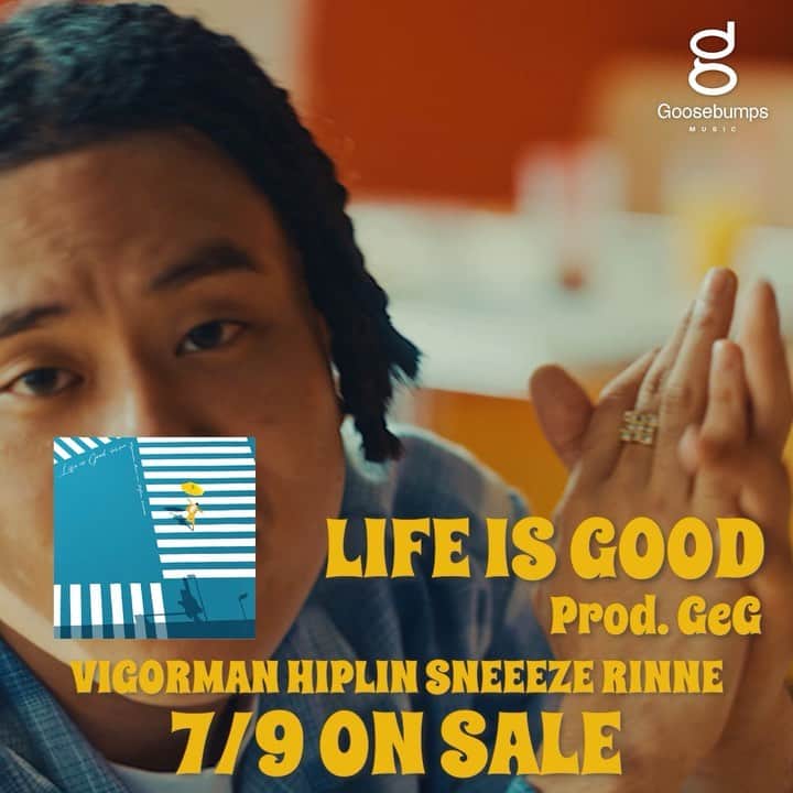 GeGのインスタグラム：「GeG / LIFE IS GOOD feat. VIGORMAN,Hiplin,SNEEEZE,Rin音  ティザー動画(VIGORMAN ver)」