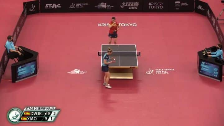 ガリア・ドボラクのインスタグラム：「20 DAYS LEFT FOR @tokyo2020 @olympics So I feel it's a good moment to remember this rally against my friend and teammate @mariaxiao as an analogy of how long and tough was the road to get here 🤭 @ittf.world @wtt @ettu_official @rfetm @fcttcat @coe_es @deportegob #tabletennis」
