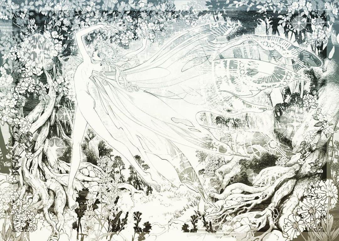 坂本眞一のインスタグラム：「Drawing day 3  "white fairy" Guinevere  #DRCL#midnightchildren#BramStoker #shinichisakamoto#坂本眞一#グランドジャンプ#Whitby#Dracula#WilhelminaMurray #LukeWestenra」