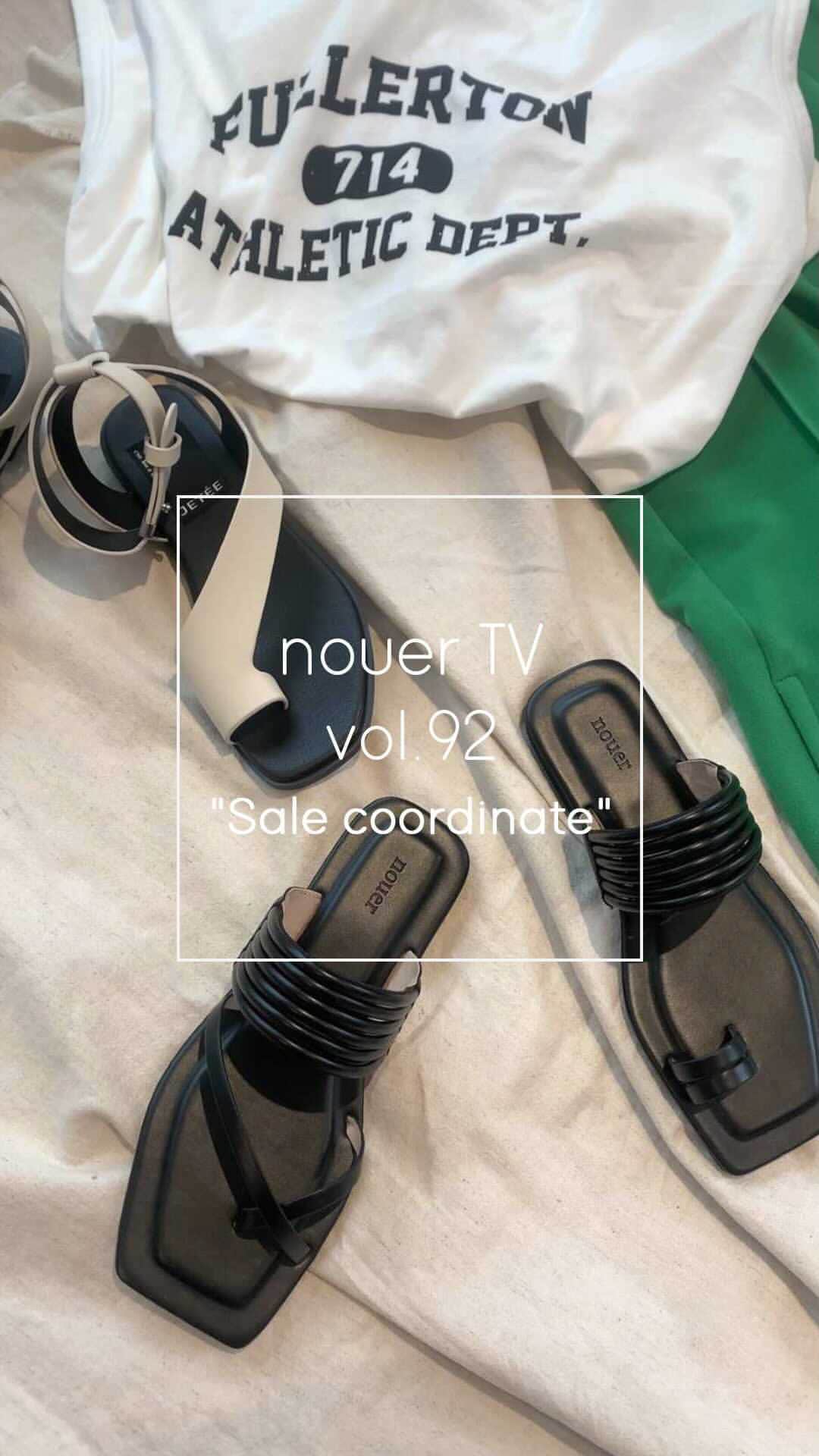 nouerのインスタグラム：「※IGTV内の上部三角マークよりテキストをご覧いただけると直接URLをクリックしていただけます。  ショップスタッフより、 セールアイテムを使用したコーディネートをご紹介します！  ↓今回ご紹介の商品小物、お洋服全て下記URLよりご覧いただけます☺️↓ https://store.ymdy.co.jp/fs/ymdy/c/igtv_vol92」