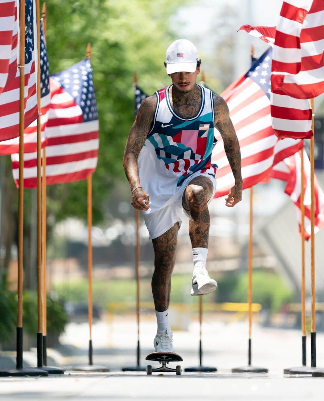ナイジャ・ヒューストンのインスタグラム：「4th of July feelin a little extra special this year.. TEAM USA🇺🇸 @olympics」