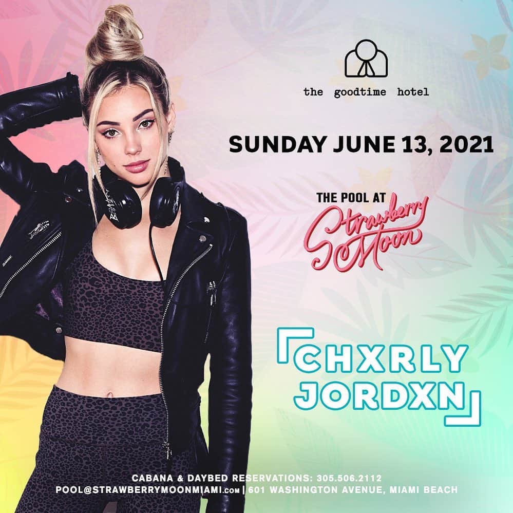 チャーリー・ジョーダンのインスタグラム：「You ready Miami? See you later today 3:30-5:30pm @strawberrymoon @thegoodtimehotel」