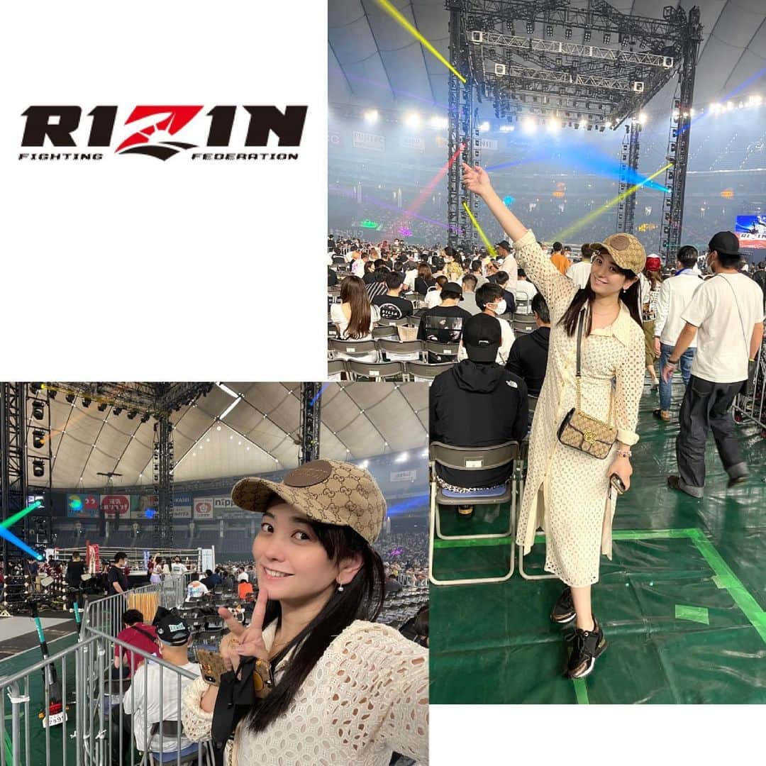 脊山麻理子のインスタグラム：「RIZIN東京ドームに観に行ってきました！RIZINは2018年の大晦日の特番に出演して以来の生観戦でした！東京ドームで格闘技が観られるのは、やはり朝倉兄弟や那須川天心選手といった時代のスターが頑張っているからこそ！どの試合も熱かったですが、やはり期待を背負って挑んだ朝倉未来選手の男気に心打たれました。この試合を通して、より応援したくなりました！復活してまた挑む姿を魅せて欲しいです！私も一生懸命！これからもがんばる！ #RIZIN #東京ドーム #格闘技 #挑む姿 #がんばる #生き様 #カッコ良い #朝倉未来選手 #応援します」