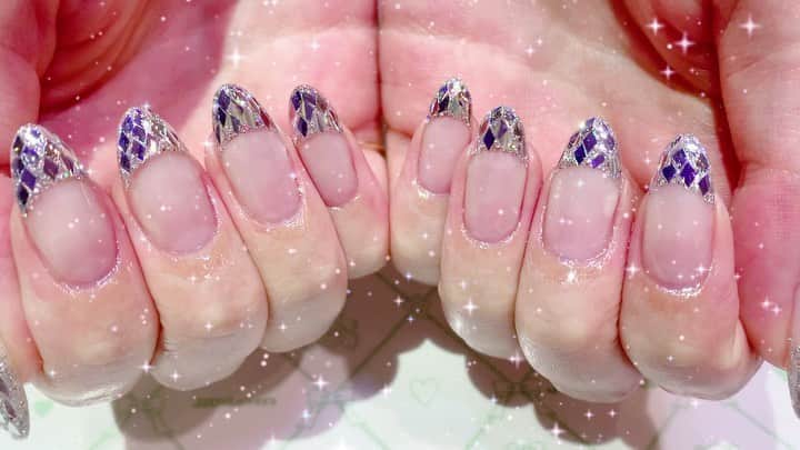 mamijinguのインスタグラム：「@putielnail  ダイヤホロ💎  #jillandlovers #nail #nailart #paragel #gelneil#gel #ネイル #ネイルアート #me #look #love #かわいい」