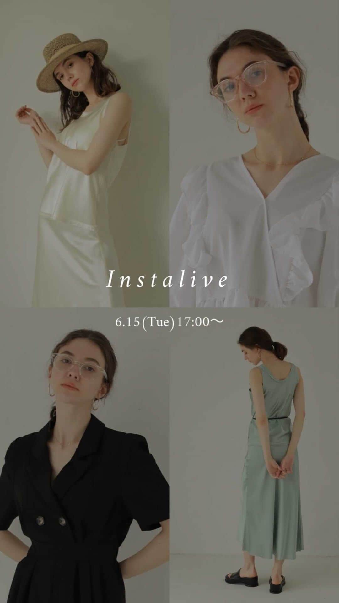のインスタグラム：「【6/15(Tue)NEW ITEM】 Clear color サングラス ￥5,390 Satin color loose タンク ￥8,800 Satin color long スカート ￥13,200  @sachika_takemura 161cm @manami__sato @167cm #ACYM #instalive #インスタライブ」