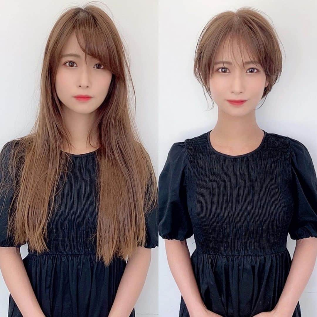 小西恭平さんのインスタグラム写真 - (小西恭平Instagram)「お客様ビフォーアフター💇🏻‍♀️✨� � 5年ほど担当しているお客様で、結婚式が終わりショートにしたいというオーダーと、あとはお任せという事で、この方の骨格や体型、雰囲気に合うようにバッサリショートにカットさせて頂きました😊� � ショートは初めての挑戦でしたが、新しい自分に出会えてとても喜んでくれたことがなにより嬉しかったです✨� � カラーはグレージュカラーで透明感のあるヘアに✨� � 前回のロングも自分がカットしていたので、ビフォーもアフターっぽく見えてしまいましたが、ショートもとてもお似合いです☺️� � 任せてくれてありがとうございました！！� � � � � � � � � ご予約はプロフィール欄のネットページからかお電話からご予約が可能です🌟� � お店の住所は� � � 〒107-0061港区北青山3丁目4-3 � のの青山2F  Nehan内� � 電話番号　07013668526� � こちらになります！少し迷いやすいので、行き方はハイライトなどにも載せていますのでご確認ください⭐️� � � � � � � � #ハイライト#ラベンダーカラー#サロンモデル#美容師#美少女#ヘア#アレンジ#ヘアアレンジ##ショート#hair#グレージュ#ヘアスタイル#スタイリング#髪型 #ロングヘア#シースルーバング#小顔カット#似合わせカット#ヘアカラー#hairstyle#コニタンカット�」6月16日 21時38分 - kyohei_konishi