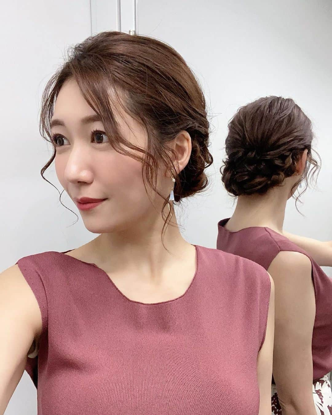 穂川果音さんのインスタグラム写真 - (穂川果音Instagram)「hair style  アップヘアだよ♪  #hairstyle #hairarrange #アップヘア　#アベプラ　#abematv #シニョン　#イヤリング　#earrings   #穂川果音  #気象予報士　#下めアップ  #綺麗めアレンジ 　#まとめ髪」6月18日 9時52分 - hokawakanonn