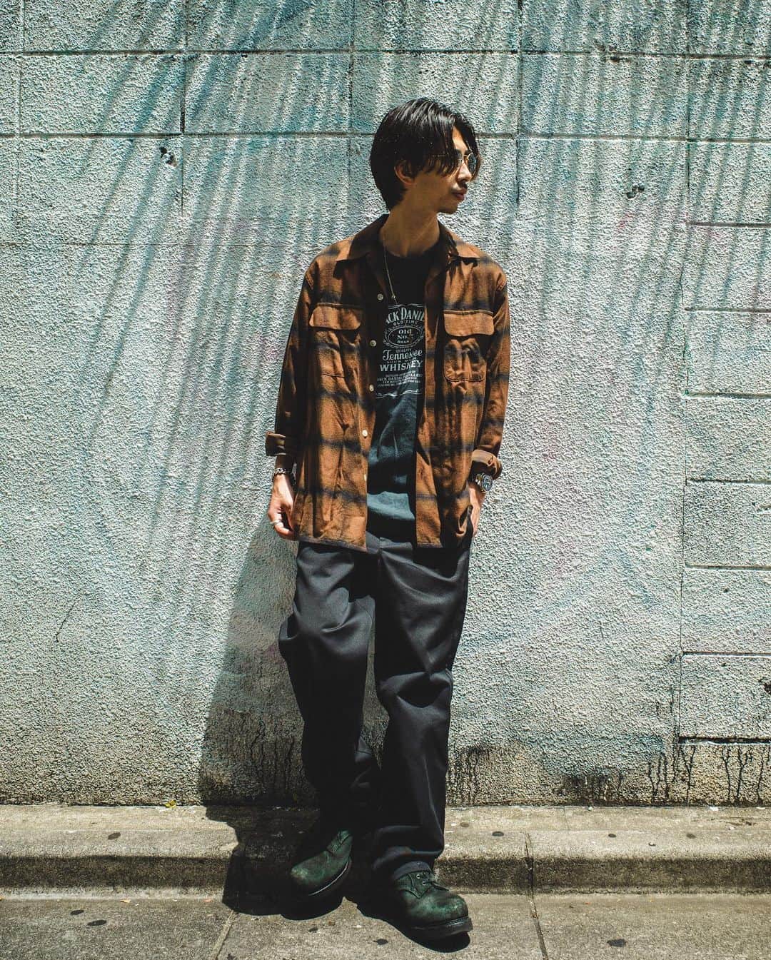 雄三 雨宮さんのインスタグラム写真 - (雄三 雨宮Instagram)「today's outfit #チェックシャツ