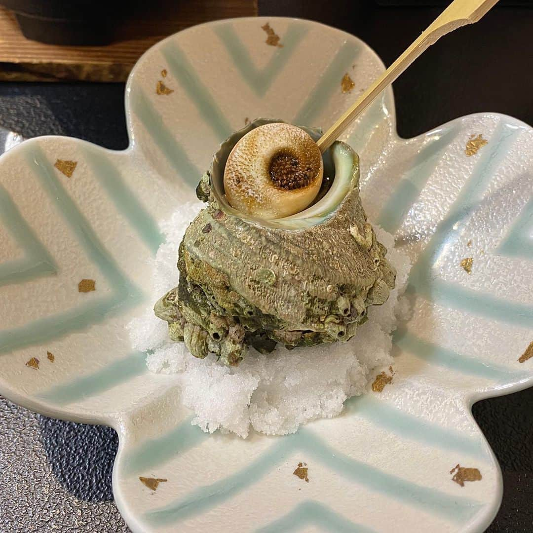 岩村菜々美さんのインスタグラム写真 - (岩村菜々美Instagram)「#山形 で晩ご飯をいただいた #滝太郎 さん #鶴岡 でめっちゃ人気らしいです✨ #のどぐろ #もずくしゃぶしゃぶ 初めて食べた！！！ #岩牡蠣 でかー！！！！ #さざえの壺焼き #月山筍焼き #弁慶飯 #キングサーモンの塩引き #イカ刺し #庄内地酒飲み比べ ぜーーーんぶ！！ 美味しかった✨ 久しぶりの贅沢な晩ご飯でした☺️✨」6月21日 14時40分 - nanami1120