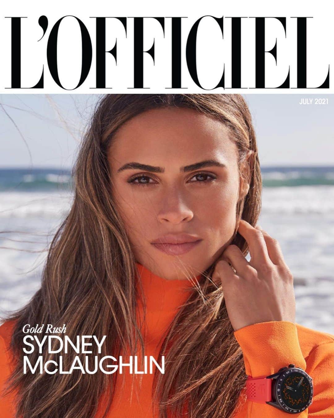 シドニー・マクローリンのインスタグラム：「So grateful for the opportunity to be on the cover of L’Officiel! Link to the article is in my bio! Thank you so much again! 🤍  Photographed by @ninomunoz Styled by @daniellegoldberg wearing @tagheuer Interview by @andrealeecheng Hair @ericka_verrett Makeup @lisastoreymakeup Production @viewfindersnyla  Tag: @lofficielusa and @tagheuer」