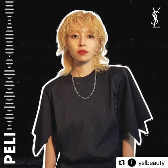 PELIのインスタグラム：「#Repost @yslbeauty   #YSLbeauty のWorld Music Dayのプロジェクトに世界の3人の DJの1人として参加しました✨💄✨  PARIS1985という曲に、YSLの香水などのお化粧品の音を使ってリミックスしました🎧 香水のシュッて音がハイハットっぽくてかわいかったです🥁  他の DJの方たちの曲もかわいかったので是非 @yslbeauty のインスタページから聞いてみてください🖤  初グローバル企画は緊張したけど楽しかったー😍😍😍  黒のトップスは @pameopose 🖤🐨 ・・・ Direct from Japan, @Peli4649 comes through with a quirky and upbeat track that pays homage to her makeup table... feel the anticipation, for the ultimate night out or in. Happy World Music Day! #musicday #yslbeauty #girldjs」