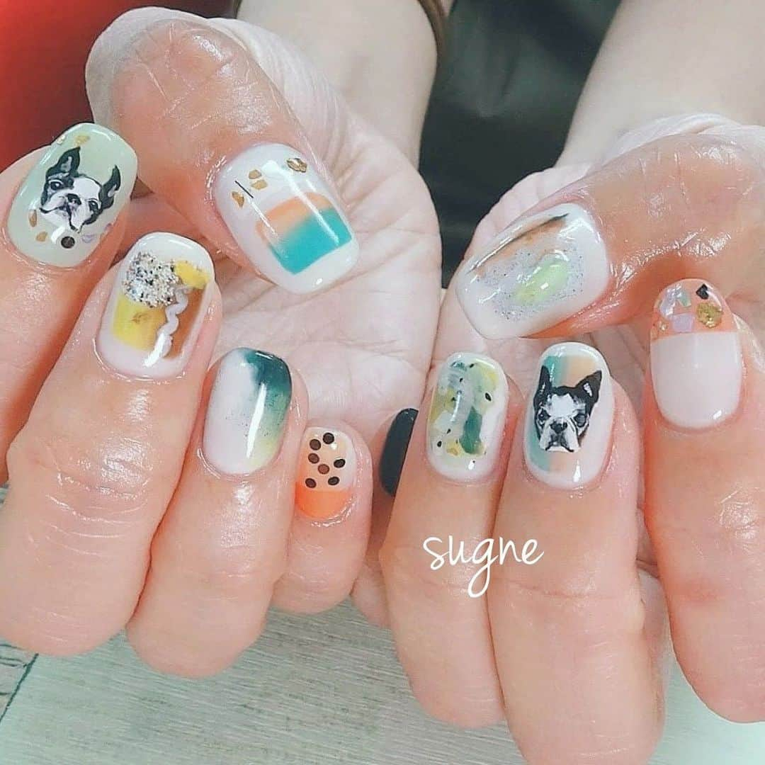 ネイル アイ サロン スグネさんのインスタグラム写真 - (ネイル アイ サロン スグネInstagram)「🐸🐍🧸🐌🐕‍🦺🦋🐞🦕  hand drawn art🎨  @sugnechihiro  @_mio__t  @___the_nail___  @ono_nail_   #手描きネイル #sugne #nail  #nailart #ネイル #ネイルデザイン #カジュアルネイル #ショートネイル #ネイル #ニュアンスネイル #ニュアンスアート #大人っぽいネイル #高田馬場ネイル #高田馬場 #네일 #네일스타그램」6月23日 9時59分 - naileyesalonsugne