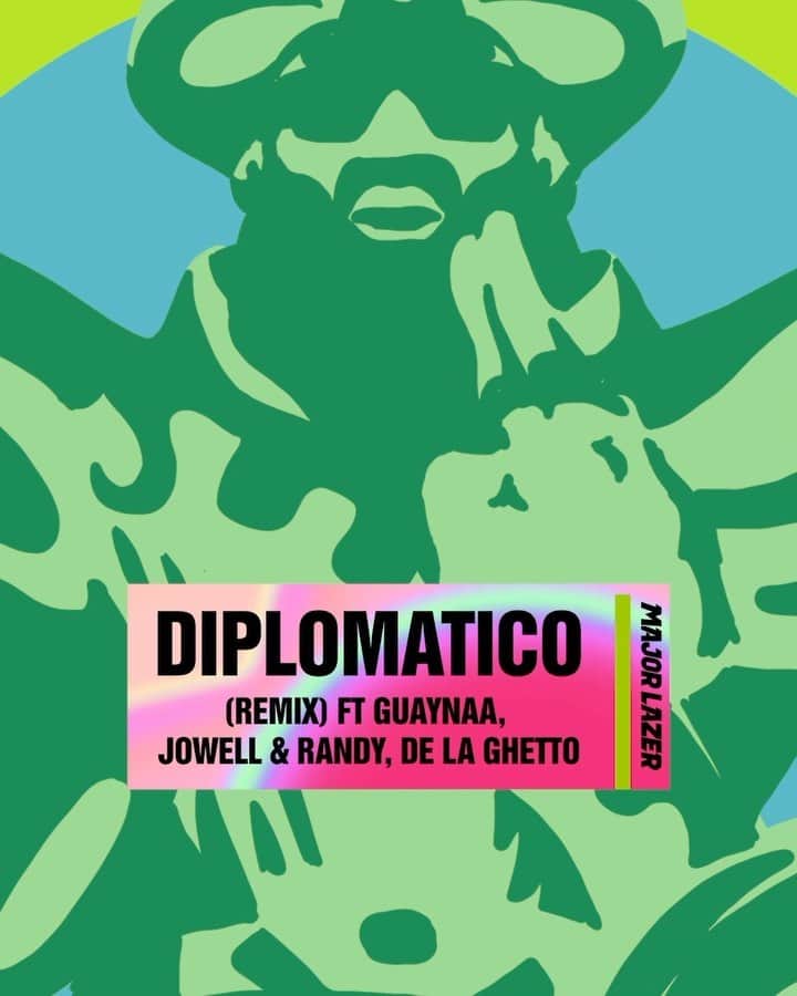 メジャー・レーザーのインスタグラム：「@guaynaa Diplomatico remix con las legendas @jowellyrandy + @delaghetto OUT NOW 🔥🔥🔥」