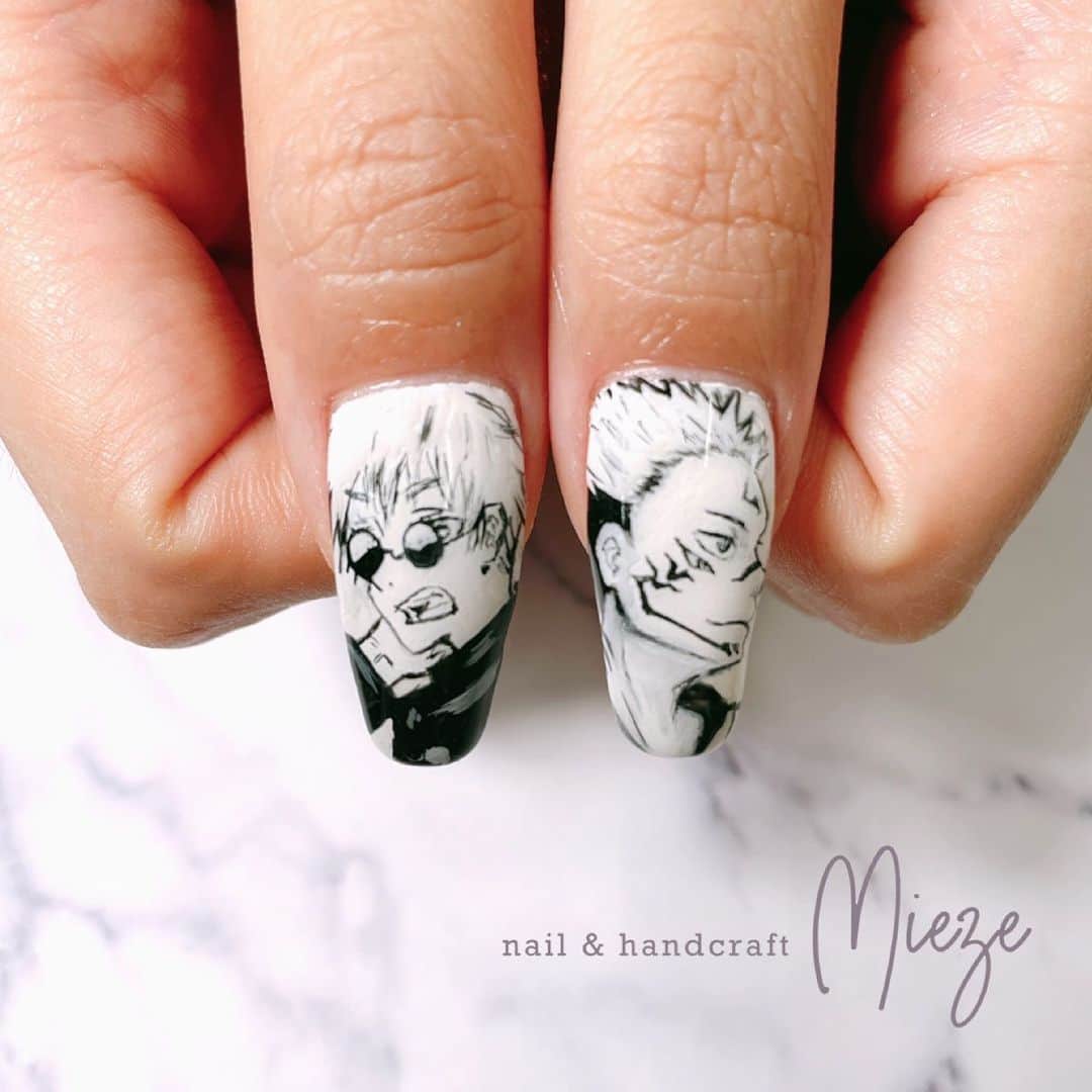 春咲りょうのインスタグラム：「Nail💅🏼💎 ・ ・ ・ #呪術廻戦 #宿儺と繋がりたい  #jujutsukaisen」