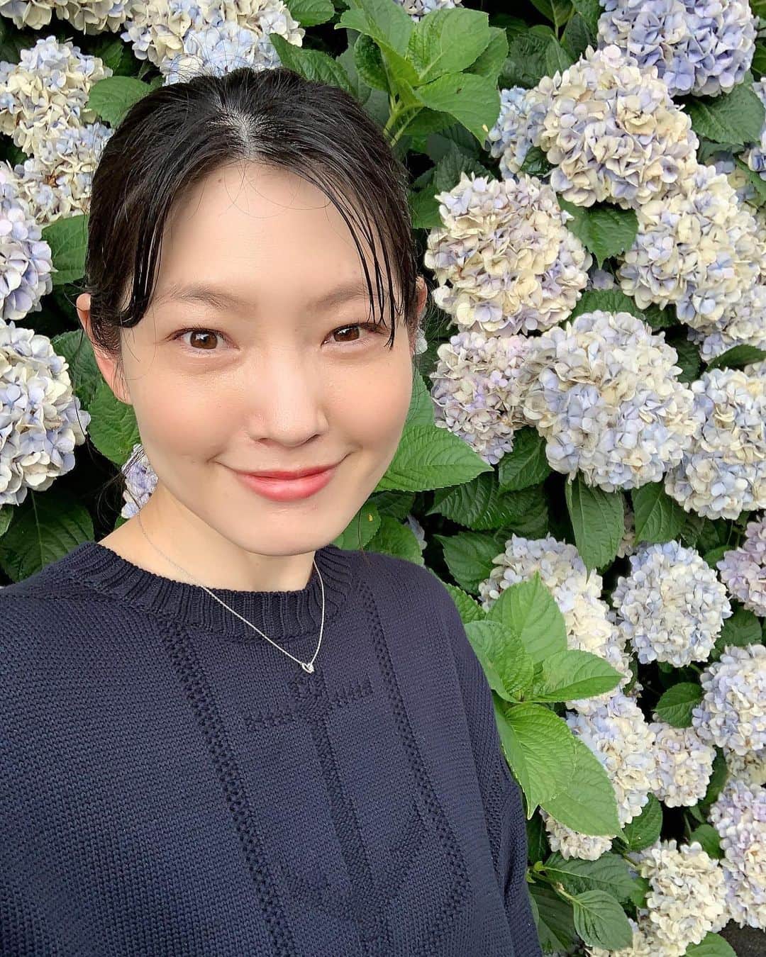 森貴美子さんのインスタグラム写真 - (森貴美子Instagram)「紫陽花もそろそろ見納めかな。でも梅雨はまだまだ続きそうですね〜🐌🌻🌧」6月25日 19時43分 - morikimi_morikimi