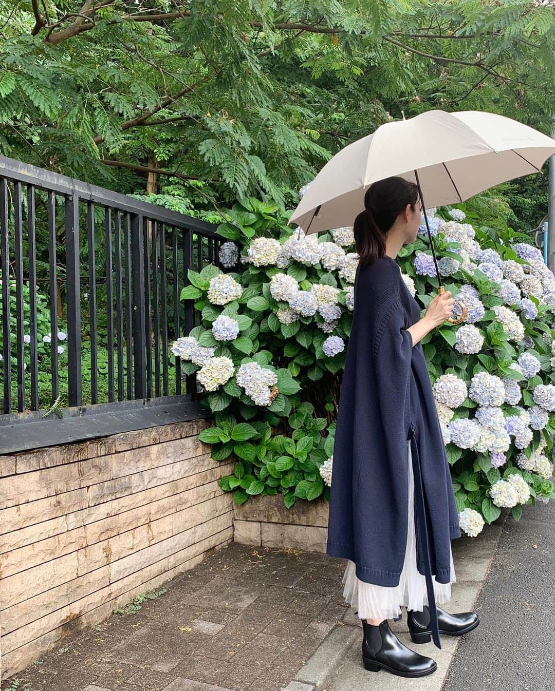 森貴美子さんのインスタグラム写真 - (森貴美子Instagram)「紫陽花もそろそろ見納めかな。でも梅雨はまだまだ続きそうですね〜🐌🌻🌧」6月25日 19時43分 - morikimi_morikimi