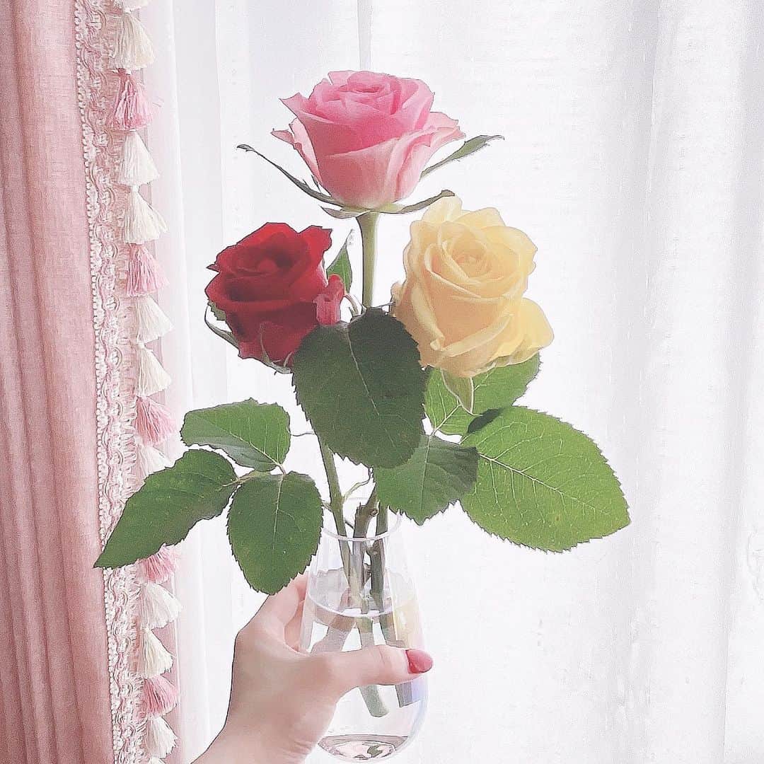 月野ももさんのインスタグラム写真 - (月野ももInstagram)「・ お気に入りの花瓶❤️シャボン玉みたいで可愛い💕 久しぶりに部屋にお花飾ってみた💐 かわぅぃねぇ ・ ・ ・ ・ ・ #お花 #薔薇 #バラ #花瓶 #花瓶の花 #お花のある暮らし」6月26日 15時02分 - momocslr4