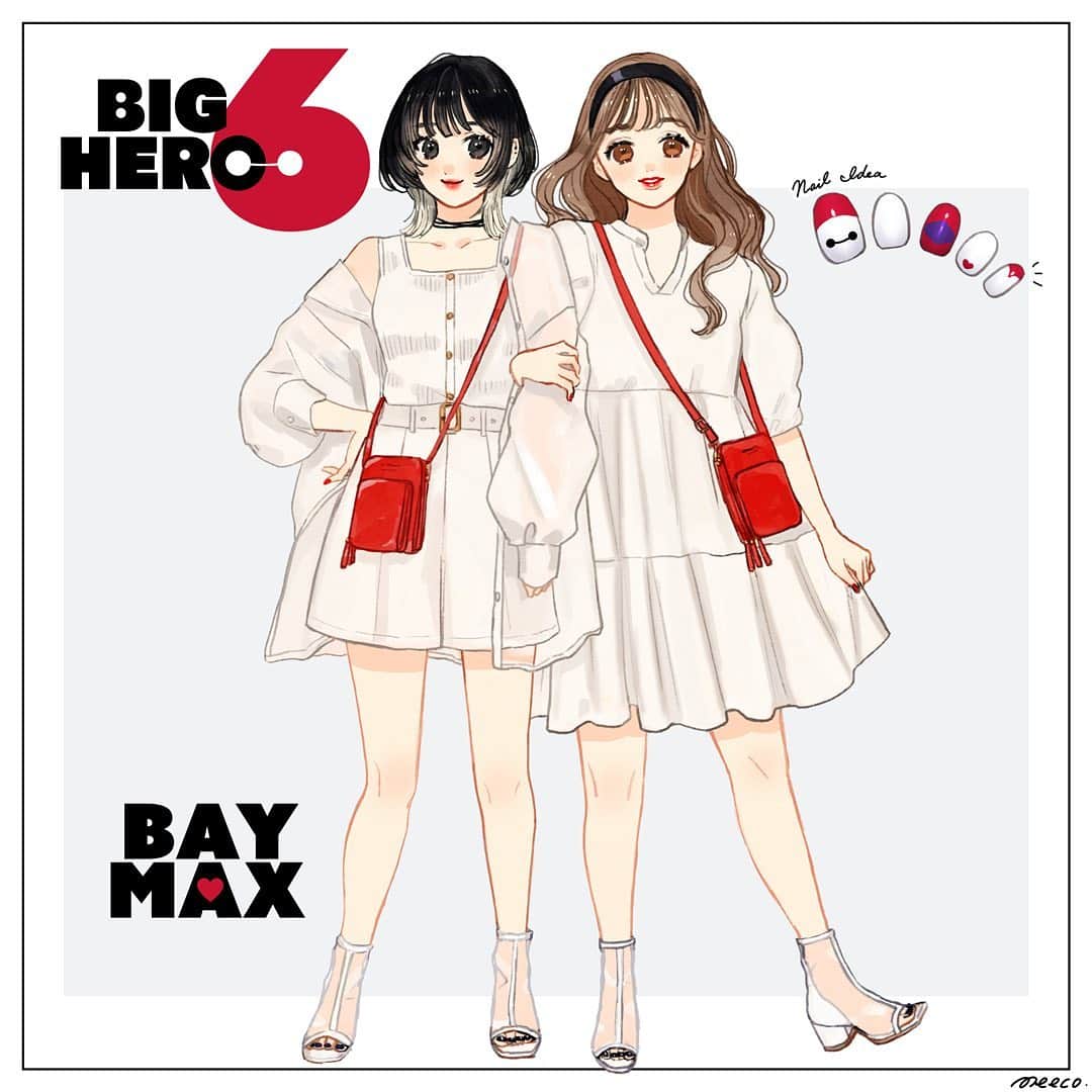 みーこさんのインスタグラム写真 みーこinstagram ベイマックスイメージコーデ イラスト イラストレーター イラストグラム ファッション ファッションイラスト ファッションコーデ ディズニー ファンアート ディズニーコーデ ベイマックス Disney