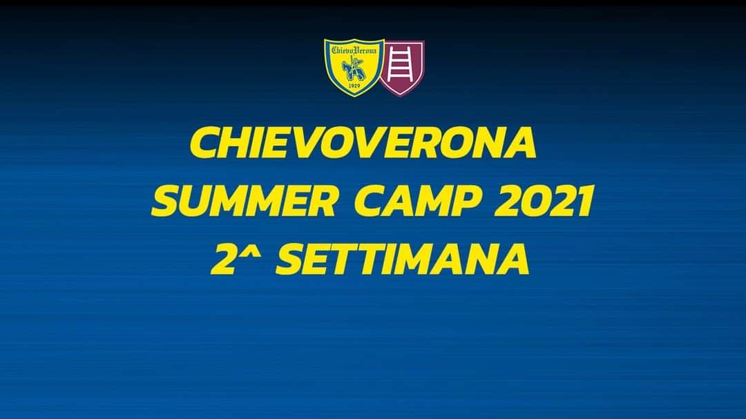 ACキエーヴォ・ヴェローナのインスタグラム：「☀️⚽️🚿 #ChievoSummerCamp: week 2! 🟡🔵  #Chievo #ChievoVerona #Football #Summer #Camp #Play #Fun #training #friends」