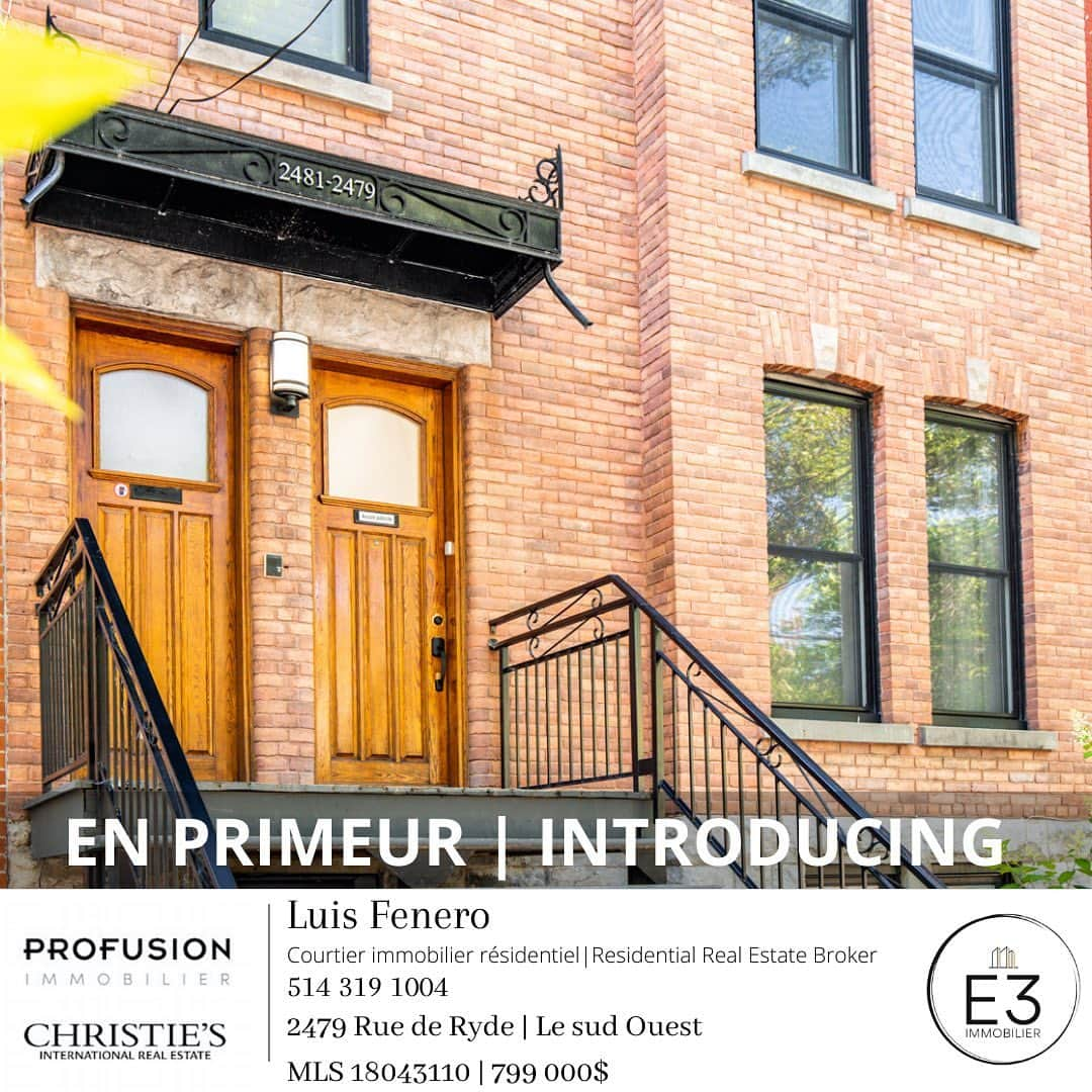 ルイス・フェネロのインスタグラム：「💫EN PRIMEUR | INTRODUCING💫  📍2479 rue de Ryde, Montréal H3K 1R5  🛏 2 🛁 1 🚽 1  Centris No. 18043110  •Le charme de l'ancien marié avec le style contemporain! Ce condo sur deux étages, aux plafonds de 10 pieds ornementés par des tuiles en étain embossés, rappelle l'élégance de l'architecture d'intérieur victorienne.  N’hésitez pas à me contacter pour organizer une visite!  ☎️514 319 1004  •The old and the contemporary style couldn't live more harmoniously! This two-story condo, with 10-foot ceilings adorned with embossed tin tiles, recalls the elegance of Victorian interior architecture.  Do not hesitate to call me to arrange a visit!  ☎️514 319 1004」