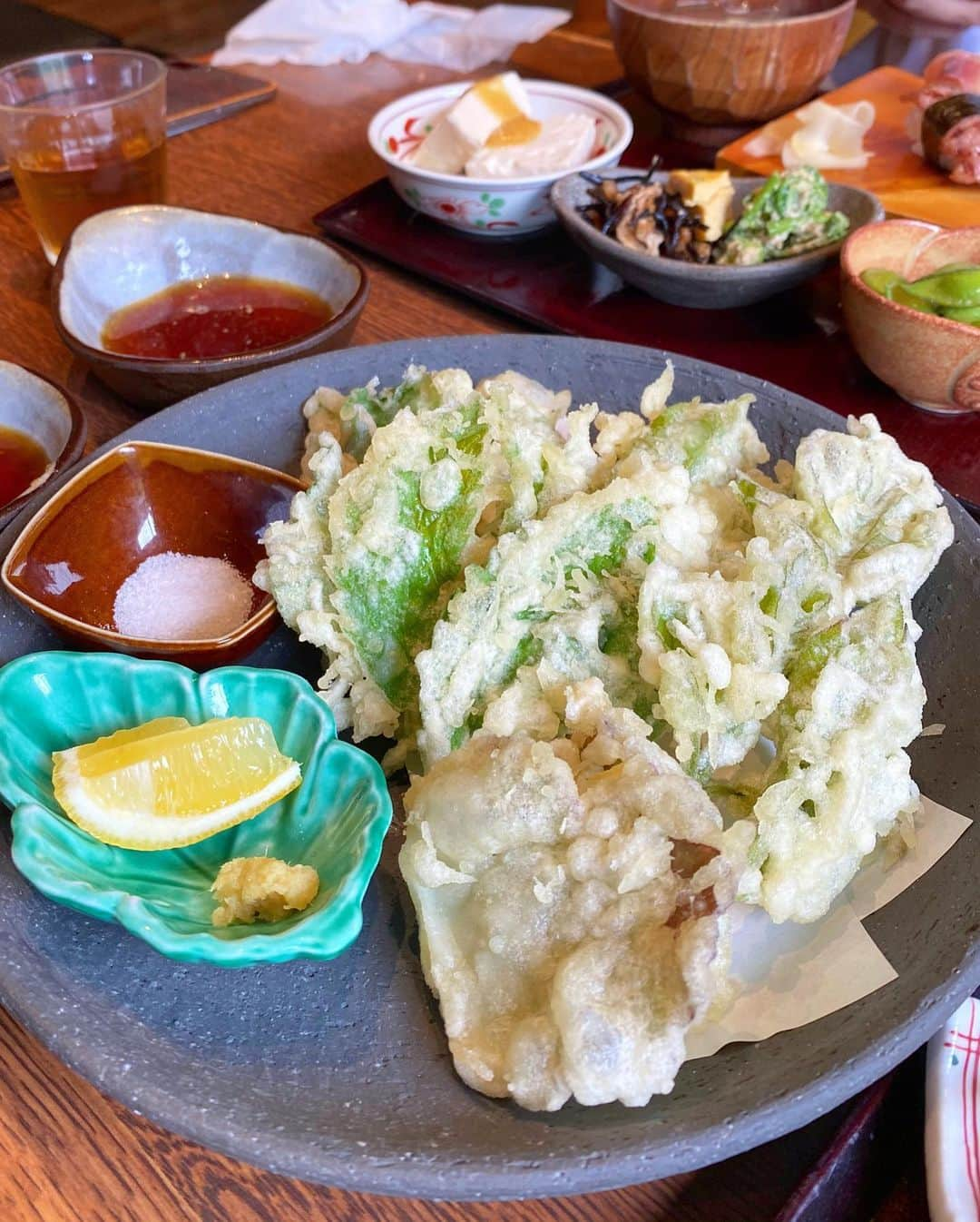 得あゆさんのインスタグラム写真 - (得あゆInstagram)「美味しすぎて白目になった。 山菜の天ぷらってこんな美味しかったっけ？？？？？  地元、富山⛰五箇山にある 【五箇山旬菜工房いわな】 ここで食べたランチが最高だった！ お寿司はもちろんだけど、山菜の天ぷら🍤！ 小さい時はただの葉っぱだなぁと思ってたのに← 大人になって食べてみると、えっ！🤯🤯🤯 こんなに美味しいの？？？？🥺🥺🥺 ってなった。笑 都会では食べられないよ🥲💭✨ また富山に帰ったら必ず行きたいお店❤️ ・ ・ ・ ・ ・ ・ ・ ・ ・ ・ ・ #五箇山旬菜工房いわな#山菜#天ぷら#お寿司#富山#田舎#日本の絶景#日本の風景#合掌造り集落#富山ランチ#五箇山ランチ#富山グルメ#富山旅行#富山観光#南砺市#インスタ映え#カメラ女子#家族旅行#聖火ランナー#聖火リレー#富山旅行#白川郷#子育てママ#ママコーデ#赤ちゃんのいる暮らし#ママファッション#おすすめスポット#食べるの大好き#toyama#gasshozukuri#天麩羅」6月29日 20時43分 - tokuayu819