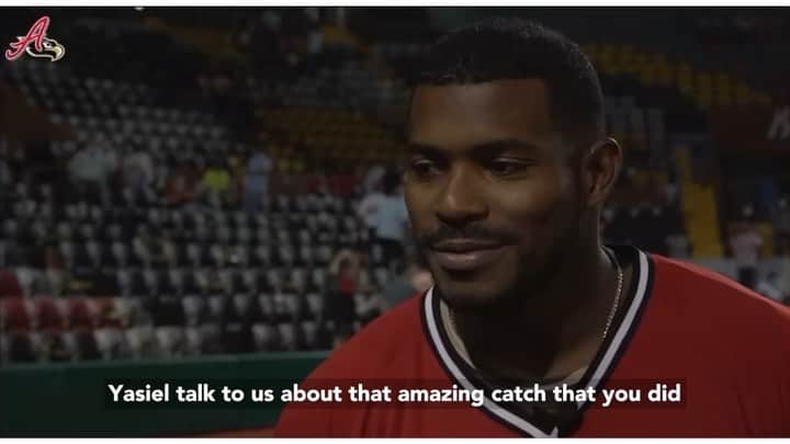 ヤシエル・プイグのインスタグラム：「Thank you @paolarios03 and @elaguilabeisbol for this interview last night. I’m so happy to be able to try to help take my team where all my teams belong… the playoffs. End of day we are paid to do a job we love, and if you hit it to right field- make sure its a homerun, cause I’m not letting my pitcher down. ✌🏾 #happyman」