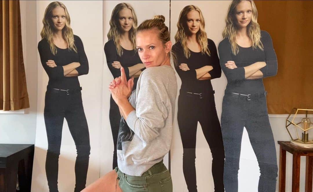 A・J・クックのインスタグラム：「Now if only these were actual clones… 👯‍♀️👯‍♀️ Thanks to all who supported @innocentlivesfoundation and to the winners of these JJ standees. I’ll be at your house soon. #clones #jj #tgif」