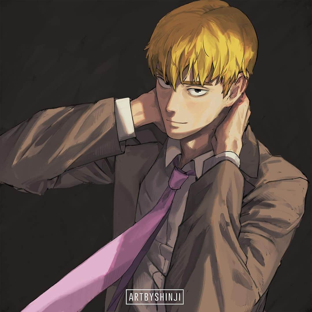 知花シンジさんのインスタグラム写真 - (知花シンジInstagram)「Reigen from #mobpsycho100 🐙  I tried to paint it using only one brush, kinda liked how it turned out~  #モブサイコ100 #reigen #reigenarataka #mobpsycho100 #digitalpainting #일러스트 #그림 #イラスト #illustagram」7月27日 17時01分 - artbyshinji