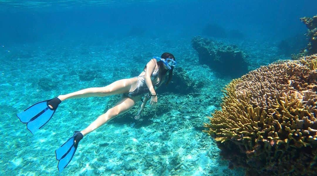 あゆみさんのインスタグラム写真 - (あゆみInstagram)「私の海の日💙0728 . なぜか大学の時からこの日を自分の海の日にしてて、今年は海いつ行く？って言われたら7月28日って即答してたの🐬 1年で大事な日のひとつ✍︎ 写真は今年1番感動した与論島の赤崎珊瑚の森📸 きれいな海を守るためにみんなもゴミ見つけたら拾うとか油は流す前に拭くとか、小さくても気持ちよくてかっこいいことを意識して欲しいです！ #海の日 #2021」7月28日 10時13分 - ayumiiii26