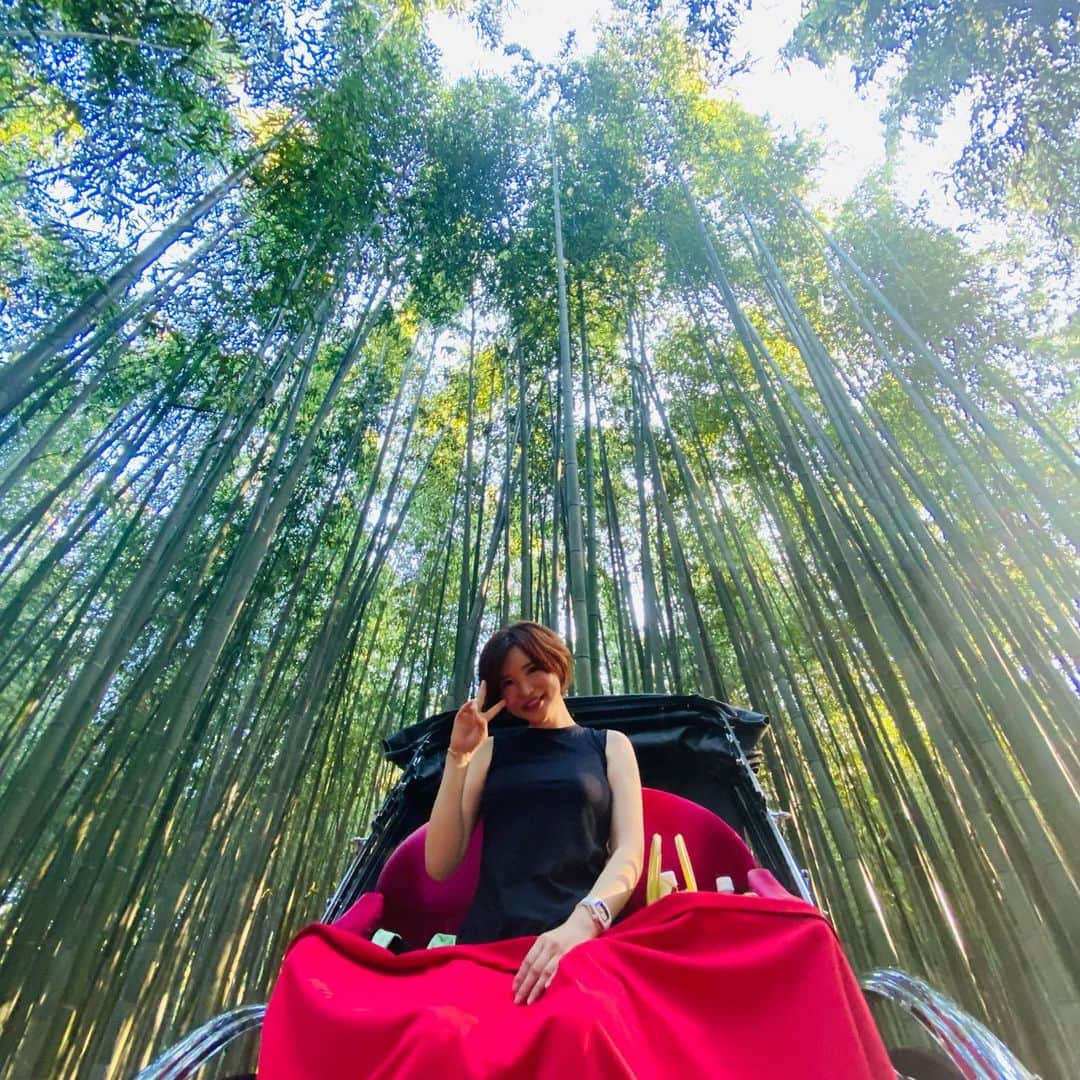 里美ゆりあのインスタグラム：「竹林☺️  #京都 #竹林 #gourmet」