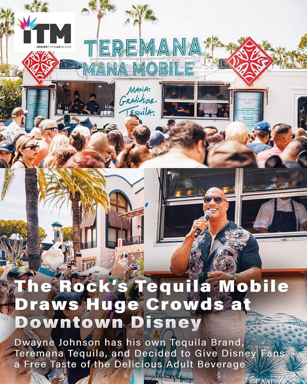 ドウェイン・ジョンソンさんのインスタグラム写真 - (ドウェイン・ジョンソンInstagram)「*scroll left ⬅️👈🏾 Blown away by the massive crowds our @Teremana Tequila Mobile aka #ManaMobile drew at Downtown Disney 🏰🎢 🥃🥃🔥🔥🔥🔥  We serve the most delicious and freshest tacos, my infamous French Toast aka #RockToast and of course, the best Teremana cocktails you’ve ever had.   Thank you to EVERYONE who came out with your own MANA and POSITIVE VIBES!!!  It’s been a long time so it was beautiful to see so many smiling, happy faces 😊👊🏾  Our Mana Mobile is rolling coast to coast and yes, just like this past weekend - if I personally show up and surprise YOU then you KNOW all the Teremana cocktails and food is gonna be FREEEEEEEE!!!   Love you guys and thanks for making our Mana Mobile a DELICIOUS MUST EXPERIENCE EVENT.   ~ dj  founder   #teremana  #tequilaofthepeople  #manamobile 🥃」7月28日 15時48分 - therock