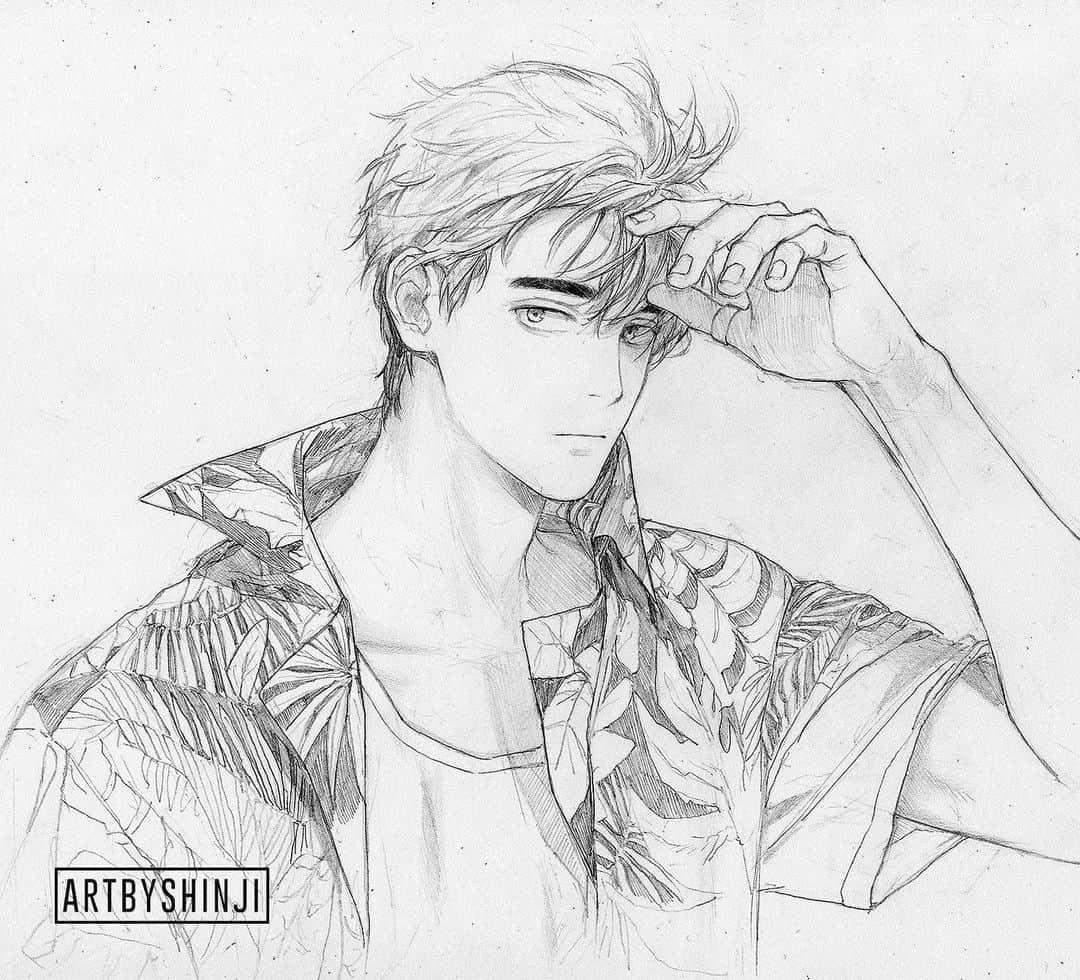 知花シンジさんのインスタグラム写真 - (知花シンジInstagram)「Mr. Blue #originalcharacter #oc  some time ago I used to think that my pencil drawings looked unfinished but after trying to make a full drawing with all the details and stuff for some time they were complete but boring lol. so now if it looks good i’ll stop right there ✨  #イラスト #オリキャラ #characterdesign #pencildrawing #artistsoninstagram #일러스트 #연필그림」7月29日 16時30分 - artbyshinji