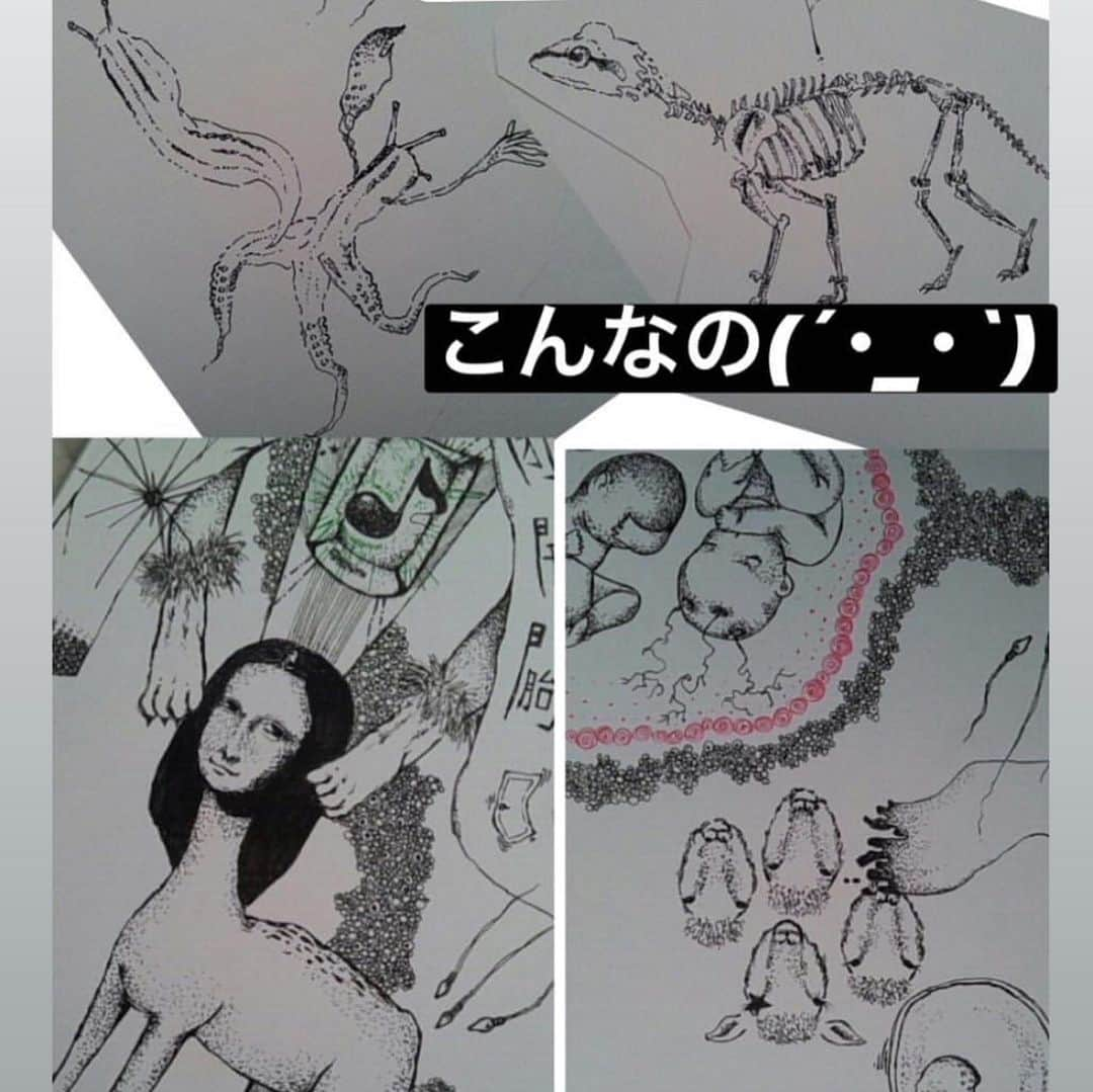 七海ティナさんのインスタグラム写真 - (七海ティナInstagram)「今まで私が描いたものと作ったもの。 (箸袋の裏とか使い道が謎の手帳後半のメモページとか) . . . 14歳の時のものが1番丁寧。(2枚目) . . . ところで、現実世界が充実している程 Instagramを投稿しがちだといいますが 果たして本当にそうだろうか？はいそうです。(即答) . . 決して私は充実していない訳でも 不幸でもなければ、可哀想自慢をする事も もうない。(過去形) .  ただ、景色や物や人と触れ ｢せや！写真撮ったろ！ほんでもって投稿したろ！｣ とならないだけで それは興味が無いのではなく、リアルタイムで向き合っている時間を大切にしようと思ったからである。 .  興味が無いのは 他者の ネイル変えました報告投稿くらい。(失礼ごめんなさい)  (因みに、一緒に居るのに一生他の誰かと連絡取り合っているのか、絶対携帯離さないマンは何なのですか。) .  . . この感覚、感情はなんなのだろう。 無でもないしな。 .  でも、確実に奥底にある闘志とやらが メラメラと疼いている感覚はあります。 疼いているだけかも。 ずっと初期微動。ﾌﾟﾙﾌﾟﾙ… .  いつか、いつか いつか を待っているだけではダメだと誰かが言っていました。 . 自己啓発本を読めば、自分を好きになれだの前向きすぎて頭痛がします。 考えた末、吹っ切れて、ちょっとヤケクソになって いつか を待っていてもいいじゃない。 人間だもの。 てなを (アドラー心理学は好き) . . . . . . . 何が言いたいって おろしたてのタオルの吸水性の無さってなんなの？ ということです。 . . . #減量  #上手くいかなくて #泣きながらアブダクション」7月29日 21時09分 - tinaaaa1208