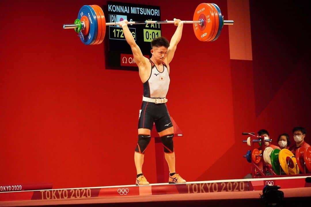 近内三孝のインスタグラム：「TOKYO Olympic 2020  67kg級 S 135kg C&J 172kg  Total 307kg 7位  初めてのオリンピック挑戦は7位入賞に終わりました。 メダルを目標にしていたので悔しい気持ちもありますがこのような状況でもオリンピックが開催され挑戦することができて支えてくれた皆さんに感謝です！  たくさんの応援メッセージありがとうございました🙇‍♂️  #tokyo2020 #TokyoOlympics #teamjapan #GanbareNippon #weightlifting  @team_nippon @gorin」