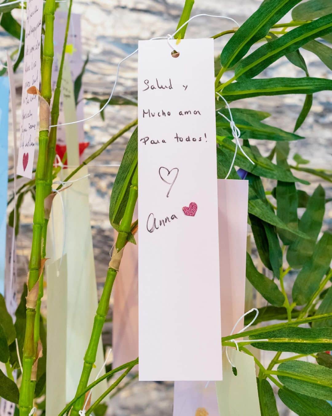 アンナ・オルティス（イニエスタの妻）さんのインスタグラム写真 - (アンナ・オルティス（イニエスタの妻）Instagram)「Colgando nuestros deseos durante la festividad del Tanabata en Japón. Amor, salud y felicidad para todos 🎋 🤍  七夕の日に私たちの願いを吊るしました。愛と健康と幸福が皆さんに訪れますように🎋 🤍」7月7日 15時01分 - annaortiz34