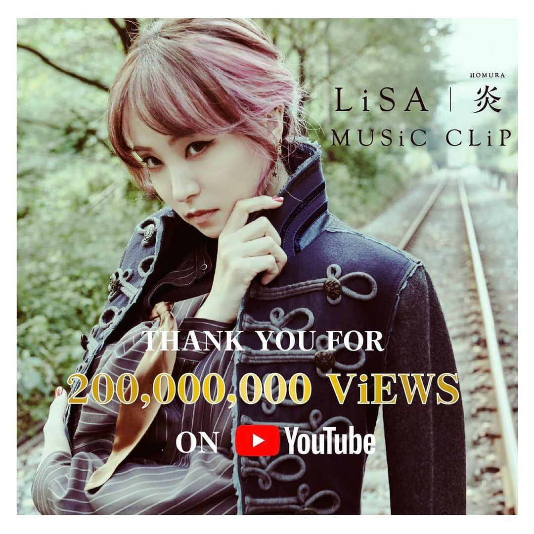 LiSAさんのインスタグラム写真 - (LiSAInstagram)「ありがとうございますっ❤️‍🔥 RT 【祝】🔥🔥LiSA「炎」MV 2億回再生突破🔥🔥  「炎」のMUSiC CLiPがついに2億回再生を突破！ 皆様ありがとうございます！！  ▼「炎」MV  youtu.be/4DxL6IKmXx4  ▼「炎」配信  lisa.lnk.to/homura_digital 　 #LiSA  #炎ほむら  #鬼滅の刃」7月7日 22時45分 - xlisa_olivex